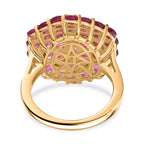 D'Joy - African Ruby Floral Cluster Ring in 18K Vermeil Yellow Gold Plated Sterling Silver 5.33 Ct_8276771_4