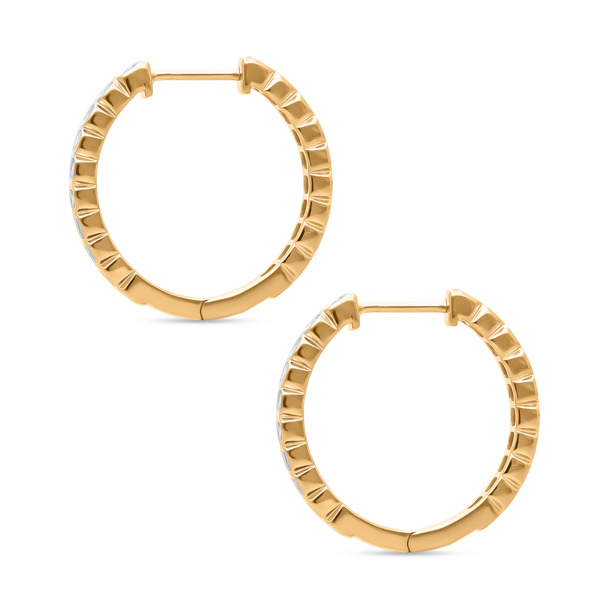 LUXURIANT 0.50 Ct. Lab Grown Diamond Hoop Earring in 18K Vermeil Yellow Gold Plated Sterling Silver (SI-GH) 8276813 4