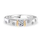 Luxuriant Lab Grown Diamond (SI/GH) Band Ring in 18K Yellow Gold Plated & Rhodium Overlay Sterling Silver 0.50 Ct._8276885