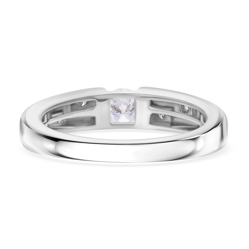 Luxuriant Lab Grown Diamond (SI/GH) Band Ring in 18K Yellow Gold Plated & Rhodium Overlay Sterling Silver 0.50 Ct._8276885_3
