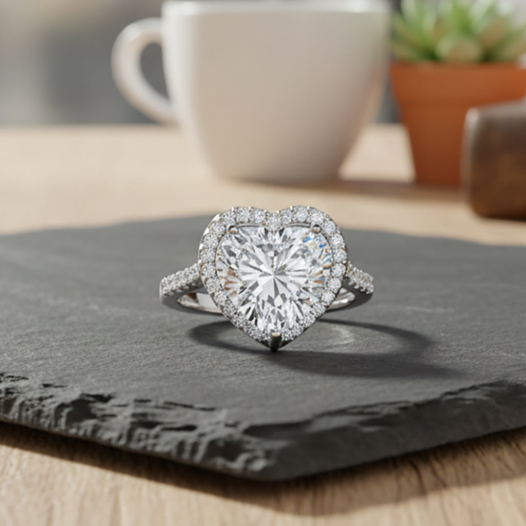 Luxuriant 950 Platinum IGI Certified Lab Grown Diamond (VS/EF) Cluster Heart Ring 5.52 Ct, Platinum Wt. 7.00 Gms._8276900_1