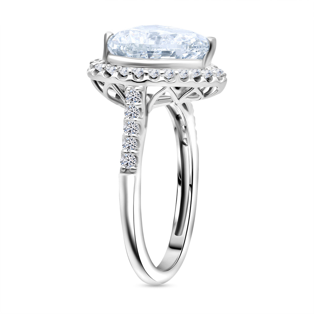 Luxuriant 950 Platinum IGI Certified Lab Grown Diamond (VS/EF) Cluster Heart Ring 5.52 Ct, Platinum Wt. 7.00 Gms._8276900_3
