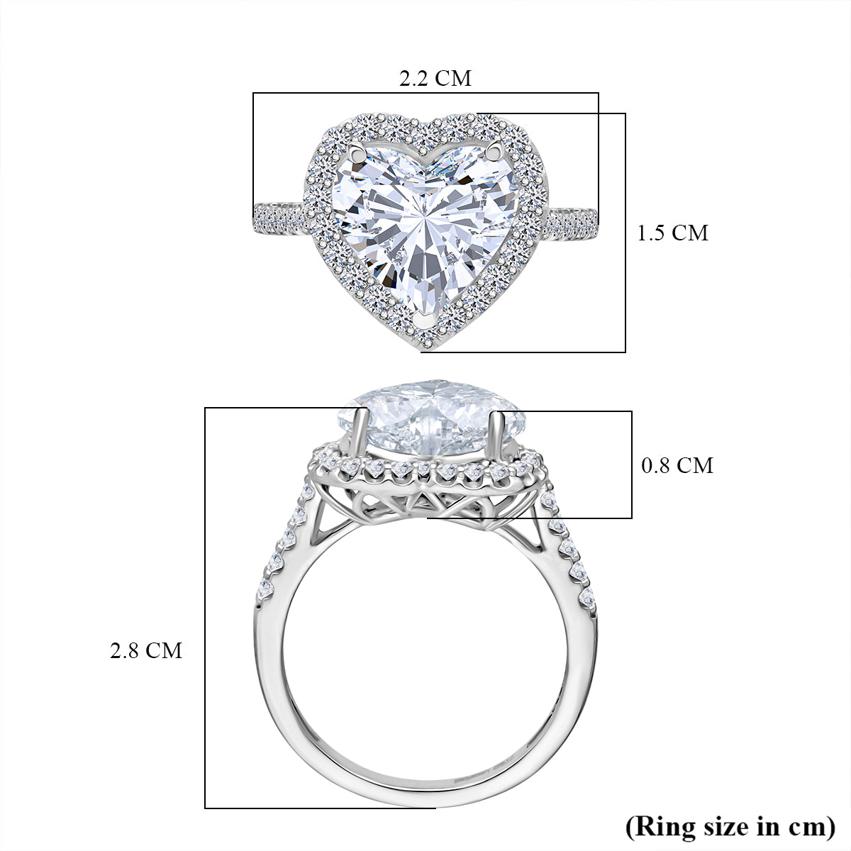 LUXURIANT 5.50 Ct. Lab Grown Diamond Halo Heart Ring in 950 Platinum IGI Certified (VS-EF) 8276900 6