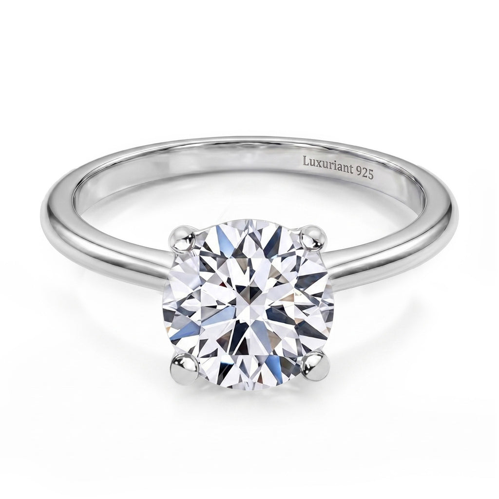 Luxuriant - Lab Grown Diamond (SI/G-H) Solitaire Ring in Rhodium Overlay Sterling Silver 1.00 Ct._8277022