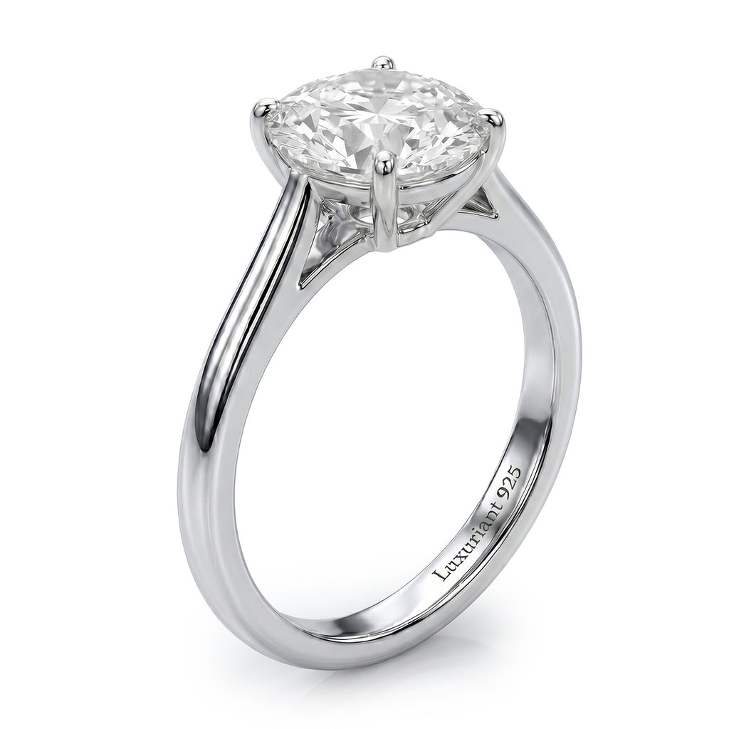 Luxuriant - Lab Grown Diamond (SI/G-H) Solitaire Ring in Rhodium Overlay Sterling Silver 1.00 Ct._8277022_3