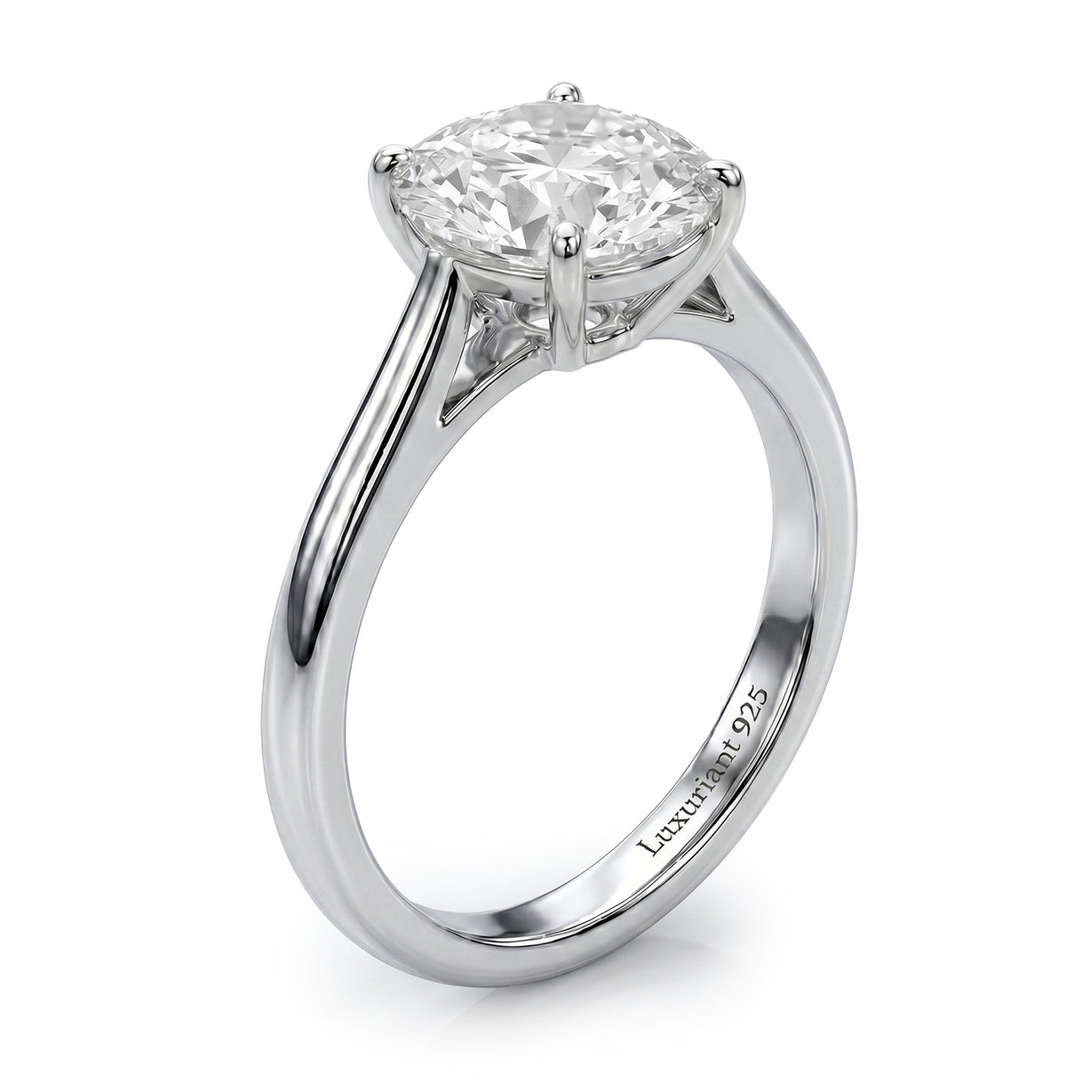 LUXURIANT 1 Ct. Lab Grown Diamond Round Cut Solitaire Ring in Rhodium Overlay Sterling Silver 8277022 4