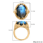 EverTrue Labradorite & Black Spinel Ring in Yellow Gold Plated 11.72 Ct._8277041_5