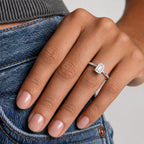 Luxuriant - Emerald Cut Lab Grown Diamond (SI/G-H) Solitaire Ring in Rhodium Overlay Sterling Silver 1.00 Ct._8277240_1