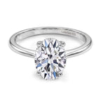 Luxuriant - Lab Grown Diamond (SI/G-H) Oval Cut Solitaire Ring in Rhodium Overlay Sterling Silver 1.00 Ct._8277261
