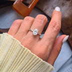 Luxuriant - Lab Grown Diamond (SI/G-H) Oval Cut Solitaire Ring in Rhodium Overlay Sterling Silver 1.00 Ct._8277261_1