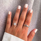 Luxuriant - Lab Grown Diamond (SI/G-H) Oval Cut Solitaire Ring in Rhodium Overlay Sterling Silver 1.00 Ct._8277261_2