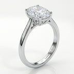 Luxuriant - Lab Grown Diamond (SI/G-H) Oval Cut Solitaire Ring in Rhodium Overlay Sterling Silver 1.00 Ct._8277261_3