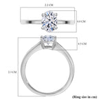 Luxuriant - Lab Grown Diamond (SI/G-H) Oval Cut Solitaire Ring in Rhodium Overlay Sterling Silver 1.00 Ct._8277261_6