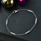 Luxuriant - Lab Grown Diamond (SI/GH) Station Bracelet (Size 7.5) in Rhodium Overlay Sterling Silver 1.03 Ct._8277647_1