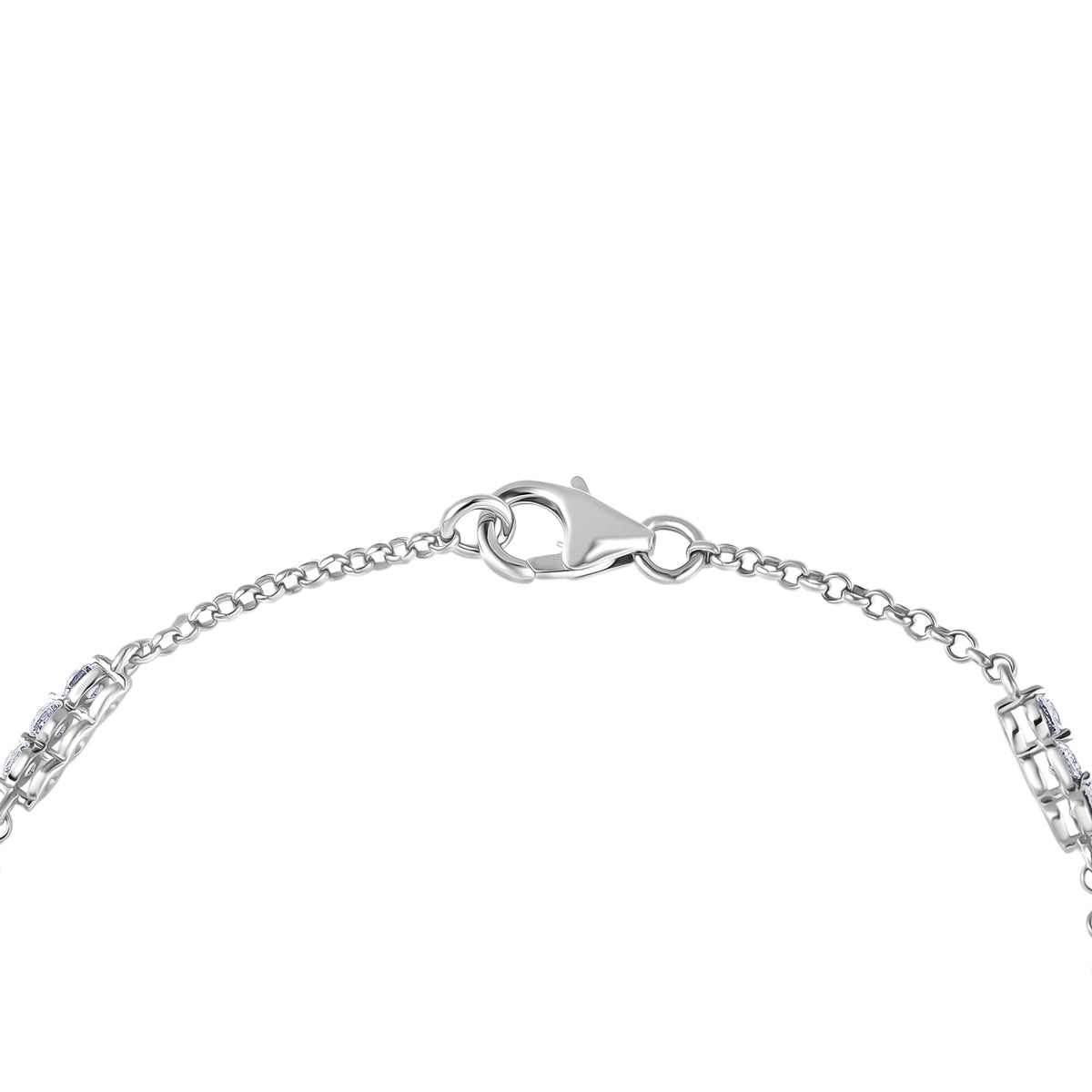 LUXURIANT 1 Ct. Lab Grown Diamond  Station Bracelet (Size 7.5) in Rhodium Overlay Sterling Silver (SI-GH) 8277647 4