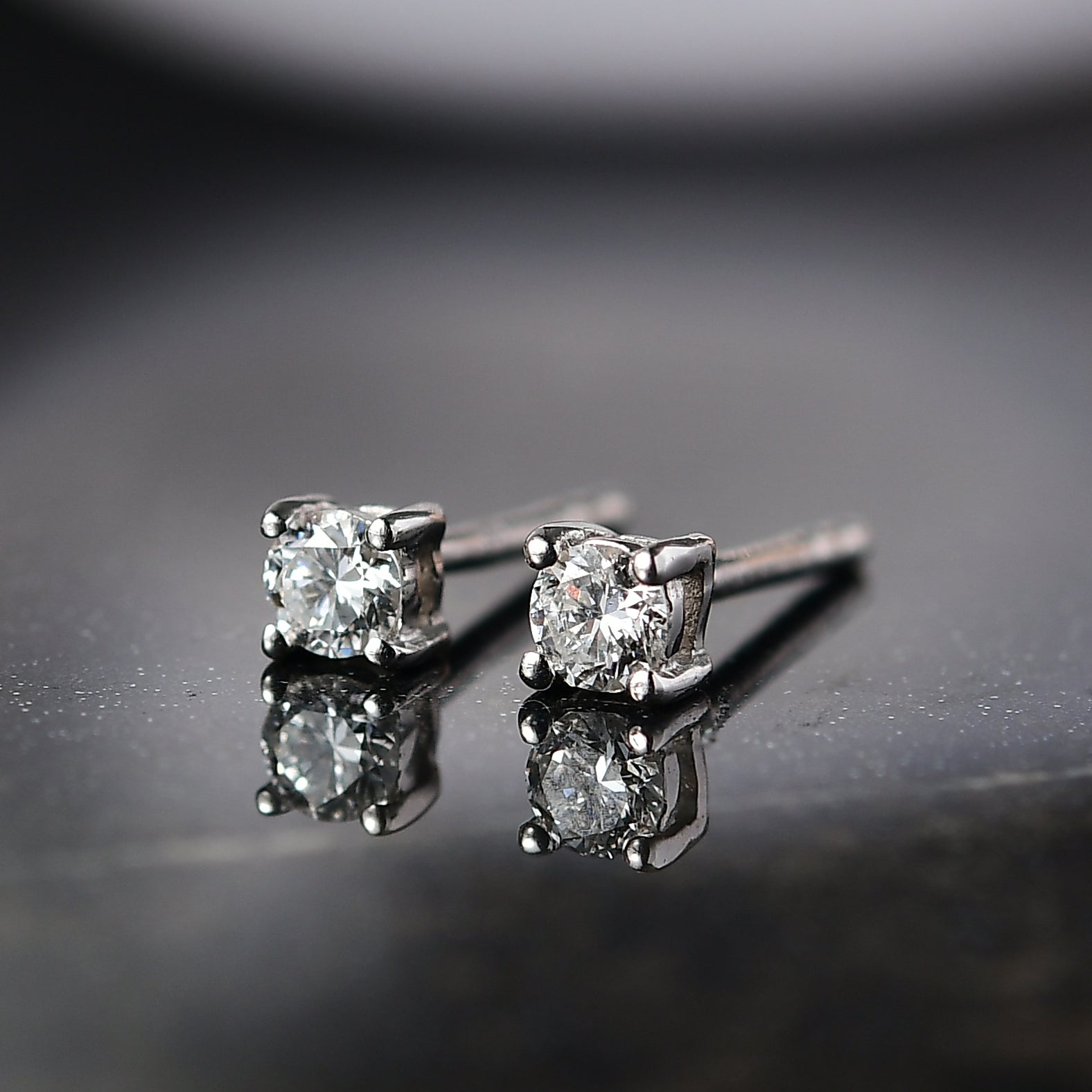 LUXURIANT Lab Grown Diamond Solitaire Earrings in Platinum Overlay Sterling Silver 8277719 2