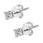 Luxuriant - Lab Grown Diamond (SI/G-H) Solitaire Stud Earring with Push Back in Platinum Overlay Sterling Silver 0.20 Ct._8277719_3