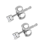 Luxuriant - Lab Grown Diamond (SI/G-H) Solitaire Stud Earring with Push Back in Platinum Overlay Sterling Silver 0.20 Ct._8277719_4