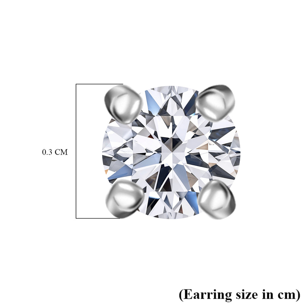 Luxuriant - Lab Grown Diamond (SI/G-H) Solitaire Stud Earring with Push Back in Platinum Overlay Sterling Silver 0.20 Ct._8277719_5