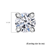 Luxuriant - Lab Grown Diamond (SI/G-H) Solitaire Stud Earring with Push Back in Platinum Overlay Sterling Silver 0.20 Ct._8277719_5