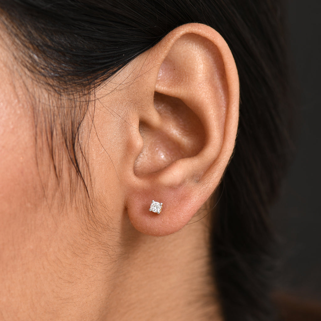 Luxuriant Lab Grown Diamond (SI/GH) Earring with Push Back in 18K Vermeil Rose Gold Plated Sterling Silver 0.20 Ct._8277861_2