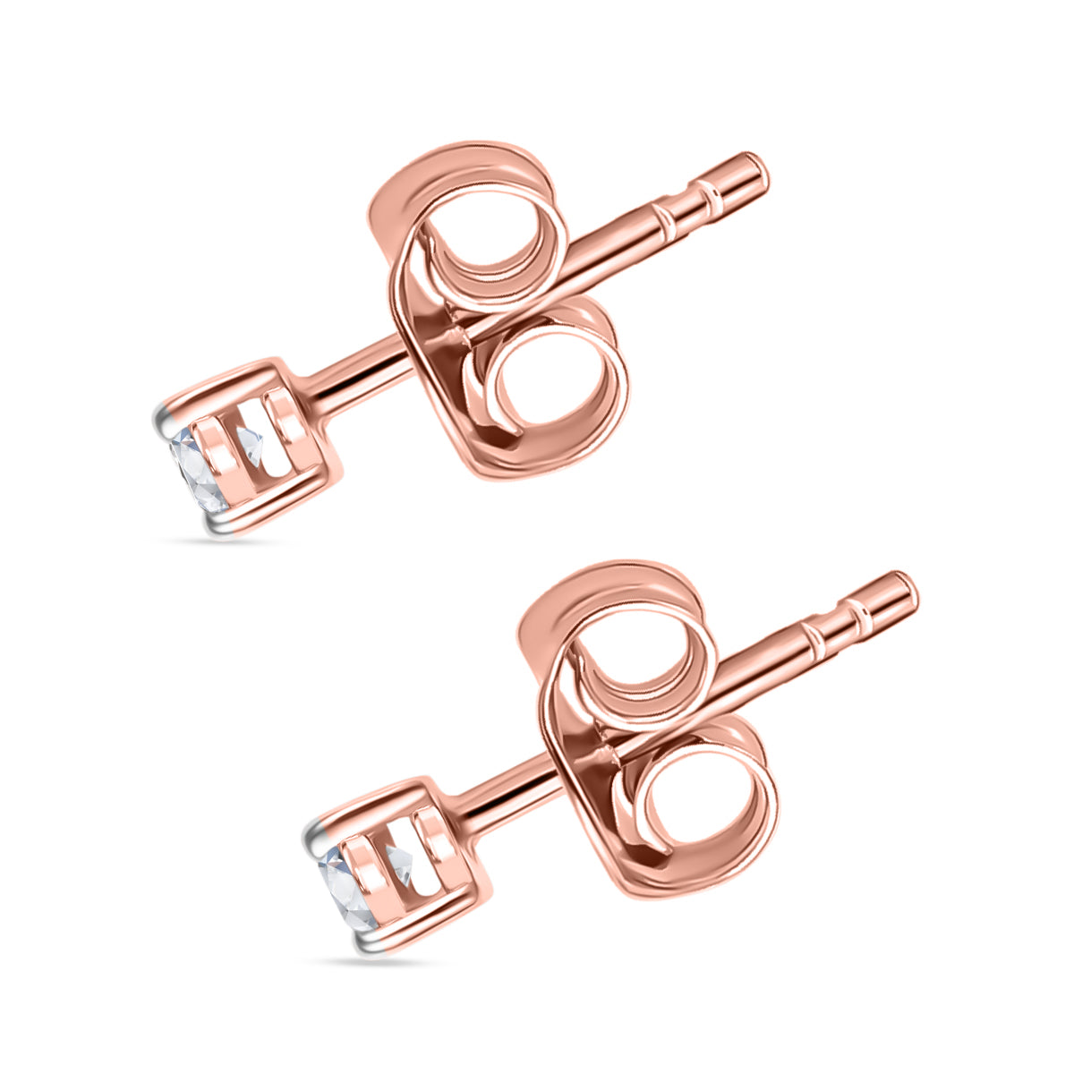 LUXURIANT Lab Grown Diamond Brilliant-Cut Solitaire Earring in 18K Vermeil Rose Gold Over Sterling Silver (SI-G-H) 8277861 5