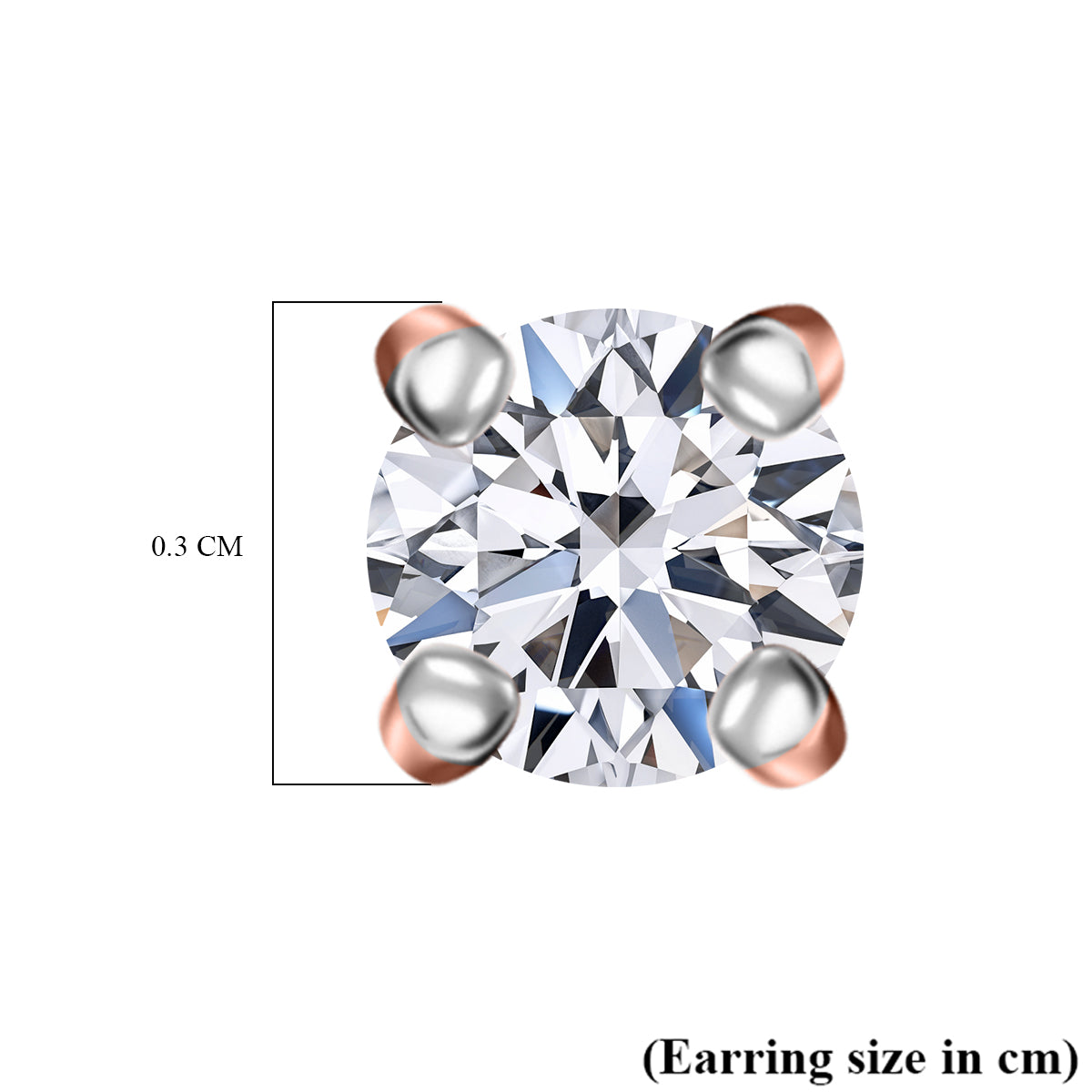 LUXURIANT Lab Grown Diamond Brilliant-Cut Solitaire Earring in 18K Vermeil Rose Gold Over Sterling Silver (SI-G-H) 8277861 6