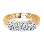 Mirage Collection - Luxuriant 9K Yellow Gold SGL Certified Lab Grown Diamond (SI/GH) Trilogy Ring 1.50 Ct._8278641