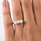 Mirage Collection - Luxuriant 9K Yellow Gold SGL Certified Lab Grown Diamond (SI/GH) Trilogy Ring 1.50 Ct._8278641_2