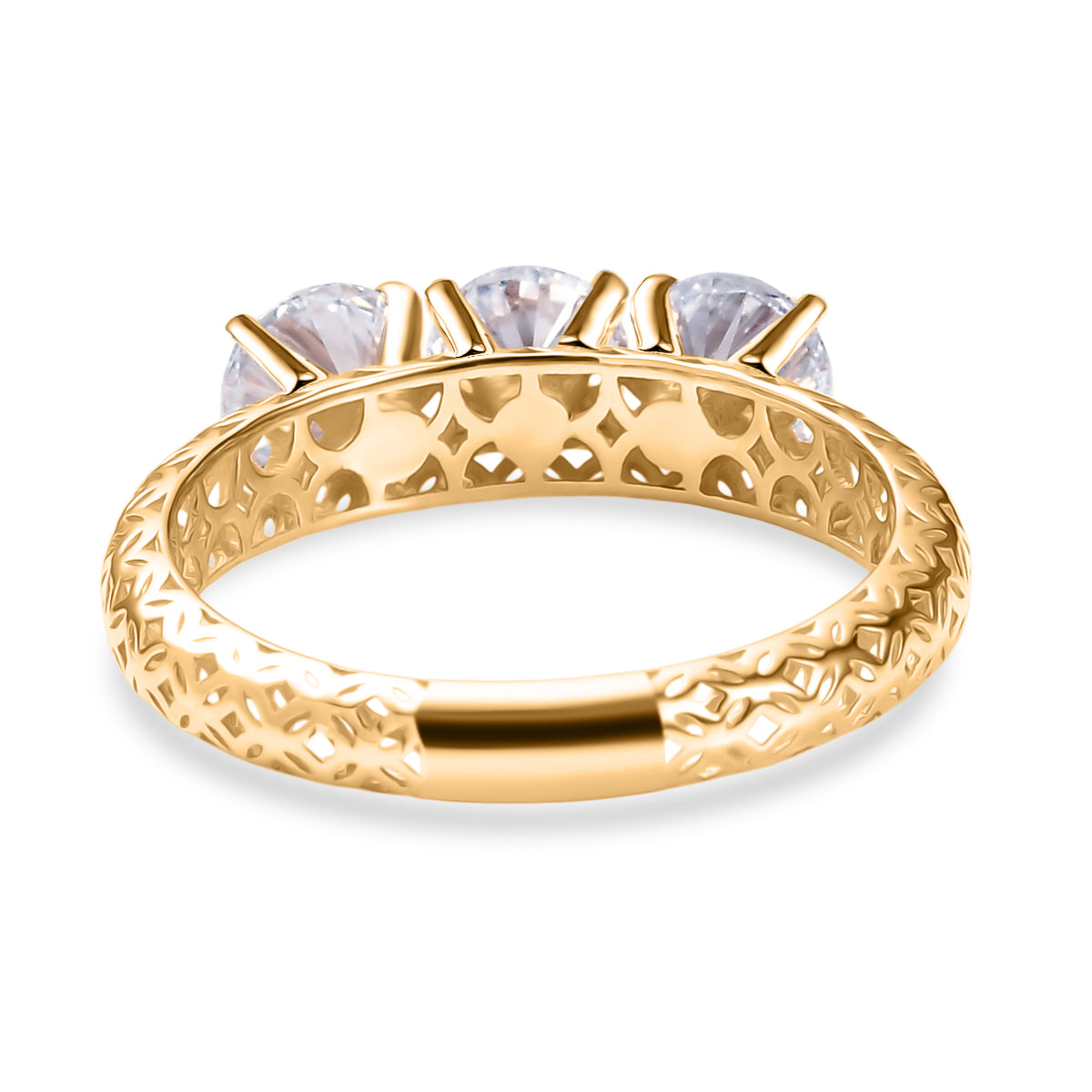 LUXURIANT 1.5 Ct. Lab Grown Diamond Trilogy Ring in 9K Gold, SGL Certified 8278641 5
