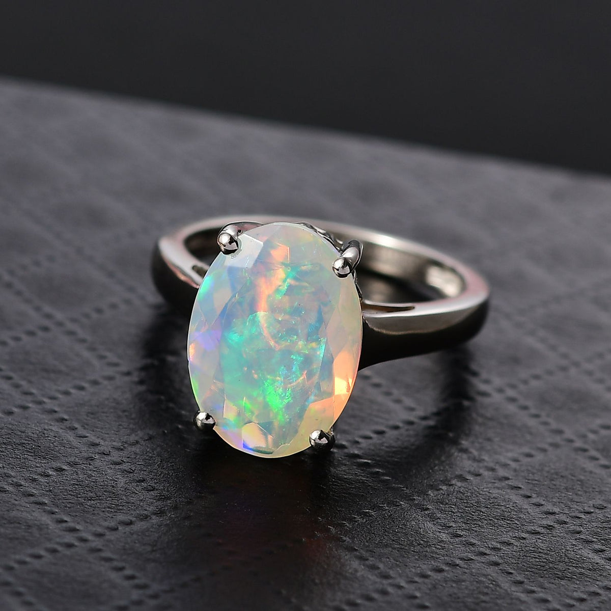 Rhapsody 3.75 Ct. AAAA Ethiopian Opal Solitaire Ring in 950 Platinum 8278660 2