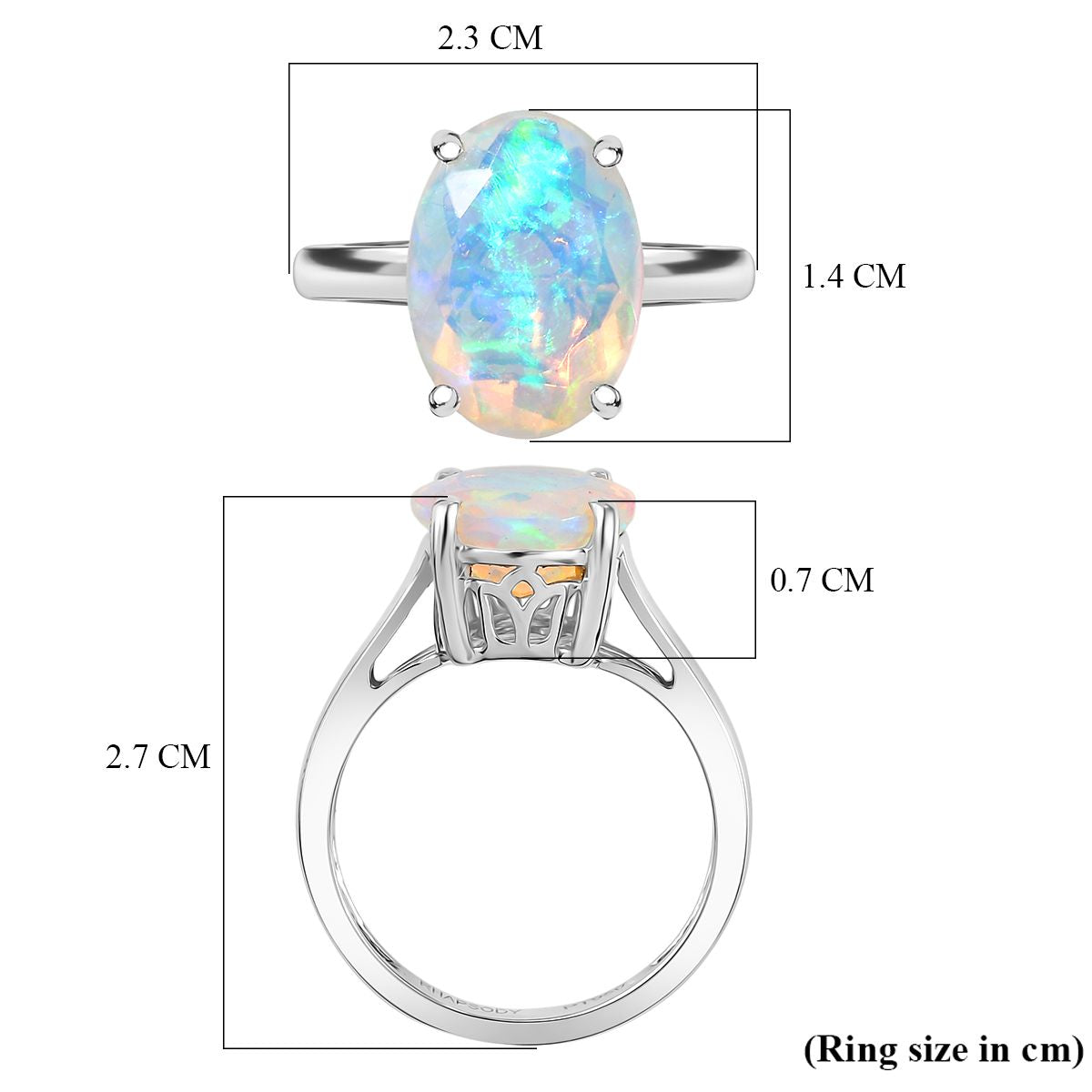 Rhapsody 3.75 Ct. AAAA Ethiopian Opal Solitaire Ring in 950 Platinum 8278660 6