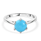 D'Joy Sleeping Beauty Turquoise Ring in Rhodium Overlay Sterling Silver 1.14 Ct._8278737