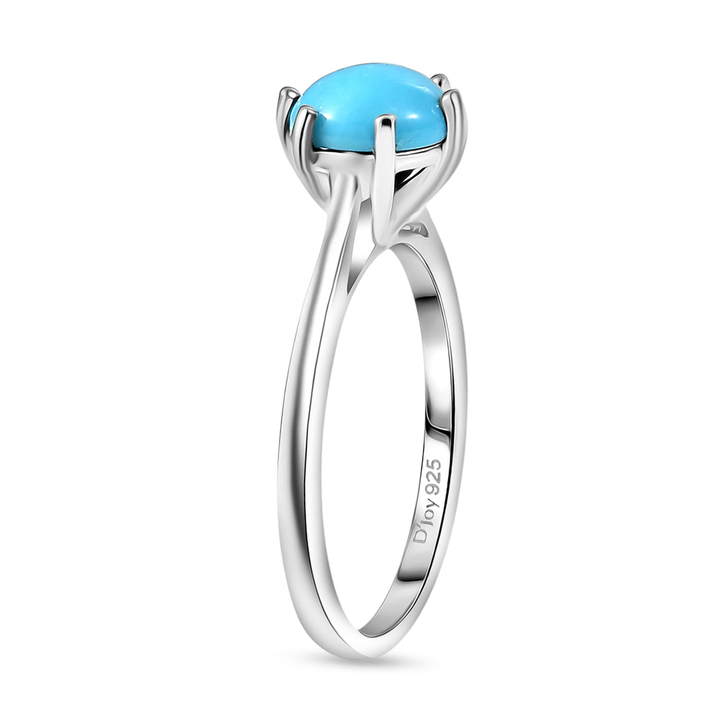 D'Joy Sleeping Beauty Turquoise Ring in Rhodium Overlay Sterling Silver 1.14 Ct._8278737_3