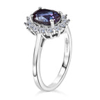 Luxuriant Lab Grown Alexandrite & Lab Grown Diamond Ring in Rhodium Overlay Sterling Silver 2.01 Ct._8278819_3