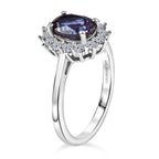 Luxuriant Lab Grown Alexandrite & Lab Grown Diamond Ring in Rhodium Overlay Sterling Silver 2.01 Ct._8278820_3