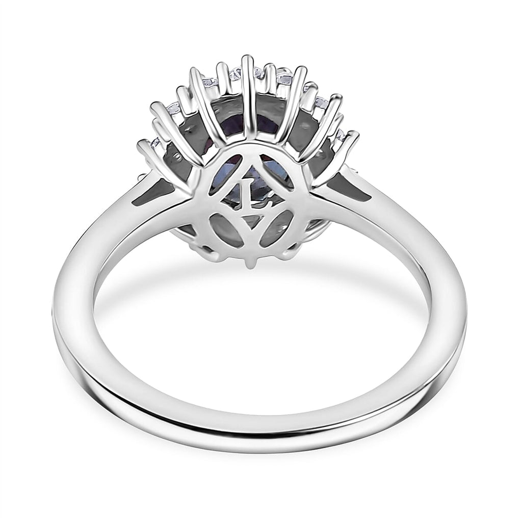 Luxuriant Lab Grown Alexandrite & Lab Grown Diamond Ring in Rhodium Overlay Sterling Silver 2.01 Ct._8278820_4
