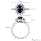 Luxuriant Lab Grown Alexandrite & Lab Grown Diamond Ring in Rhodium Overlay Sterling Silver 2.01 Ct._8278820_5