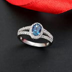 Luxuriant Lab Grown Alexandrite & White Zircon Ring in Rhodium Overlay Sterling Silver 1.34 Ct._8279012_1