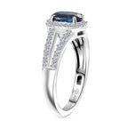 Luxuriant Lab Grown Alexandrite & White Zircon Ring in Rhodium Overlay Sterling Silver 1.34 Ct._8279012_3