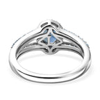 Luxuriant Lab Grown Alexandrite & White Zircon Ring in Rhodium Overlay Sterling Silver 1.34 Ct._8279012_4