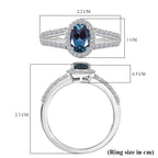 Luxuriant Lab Grown Alexandrite & White Zircon Ring in Rhodium Overlay Sterling Silver 1.34 Ct._8279012_5