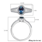 Luxuriant Lab Grown Alexandrite & White Zircon Ring in Rhodium Overlay Sterling Silver 1.34 Ct._8279014_5