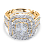 Luxuriant Lab Grown Diamond (SI/GH) Ring in 18K Vermeil Yellow Gold Plated Sterling Silver 2.02 Ct, Silver Wt. 6.44 Gms._8279083