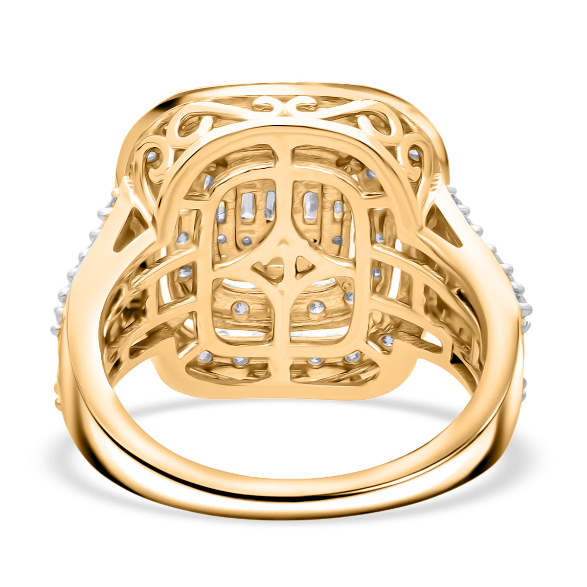LUXURIANT 2 Ct. Lab Grown Diamond Cluster Ring in 18K Vermeil Yellow Gold Plated Sterling Silver (SI-GH) 8279083 5