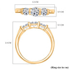 Luxuriant Round Cut Lab Grown Diamond (SI/GH) Trilogy Ring in 18K Vermeil Yellow Gold Plated Sterling Silver 1.00 Ct._8279485_4