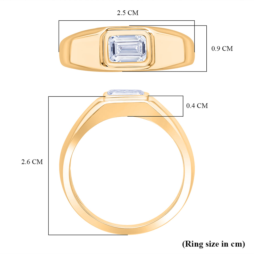 Luxuriant Lab Grown Diamond (VS/EF) Ring in 18K Vermeil Yellow Gold Plated Sterling Silver 1.00 Ct._8279594_5