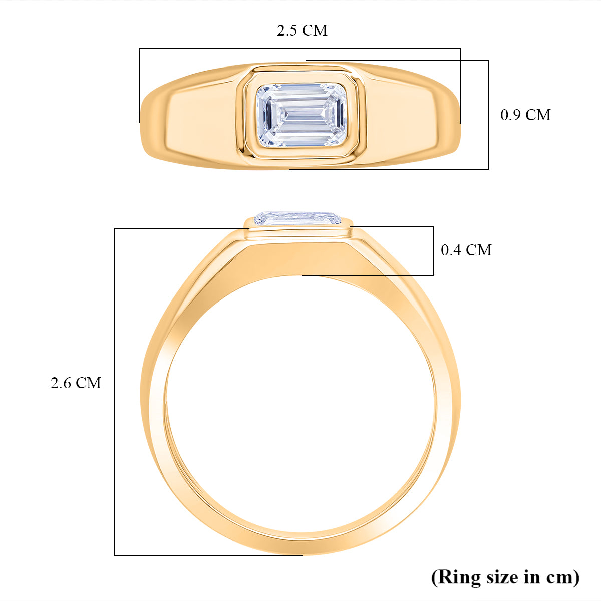 LUXURIANT 1 Ct. Lab Grown Diamond Solitaire Ring in 18K Vermeil Yellow Gold Plated Sterling Silver 8279594 5