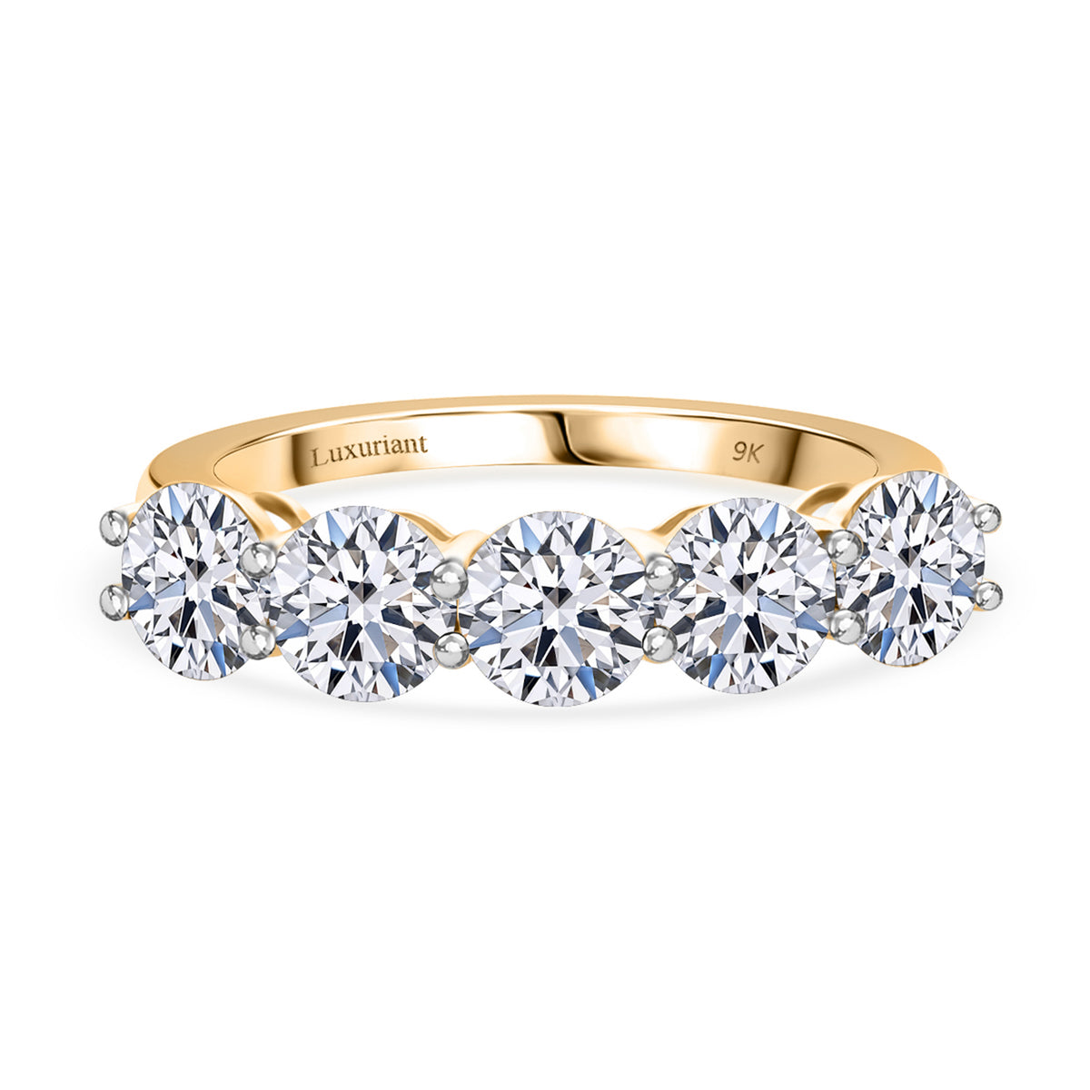 Luxuriant 9K Yellow Gold Round Cut SGL Certified Lab Grown Diamond (VS/EF) Ring 2.00 Ct. 8279600 0