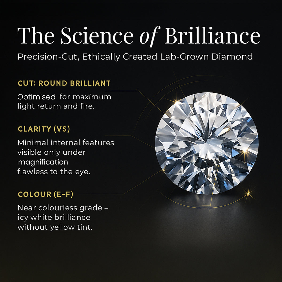 Luxuriant 9K Yellow Gold Round Cut SGL Certified Lab Grown Diamond (VS/EF) Ring 2.00 Ct. 8279600 3